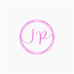 Letter IP logo template. Creative fashion logo design, couple letter , beauty icon. Initial handwriting or handwritten logo for identity. Logo with hand drawn style. wedding concept -vector