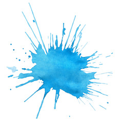 Blot of blue watercolor isolated on white background