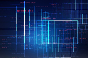 2d illustration Abstract futuristic electronic circuit technology background