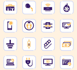 Electronic repair icons set