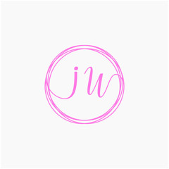 Letter IW logo template. Creative fashion logo design, couple letter , beauty icon. Initial handwriting or handwritten logo for identity. Logo with hand drawn style. wedding concept -vector