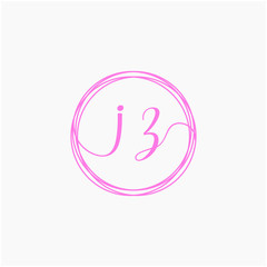 Letter IZ logo template. Creative fashion logo design, couple letter , beauty icon. Initial handwriting or handwritten logo for identity. Logo with hand drawn style. wedding concept -vector
