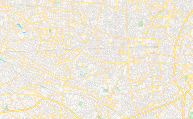 Printable street map of Suginami, Japan