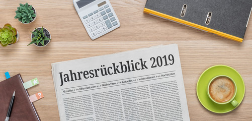 Zeitung mit der Headline Jahresrückblick 2019