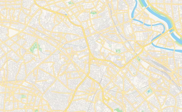 Printable street map of Itabashi, Japan