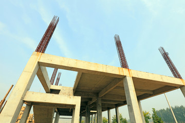 Unfinished building on a construction site