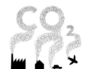 CO 2 emissions trading , use of carbon dioxide. Suitable for environmentalism, climate change, ecology