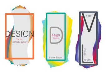 Modern vector abstract banner,logo with frame style grunge colorful destruction element 