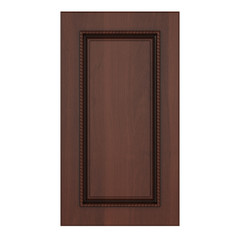 Wooden furniture door isolated on white background. 3D rendering.