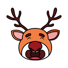 head of reindeer on white background