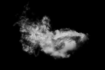 Textured cloud,Abstract black,isolated on black background