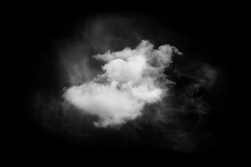 Textured cloud,Abstract black,isolated on black background