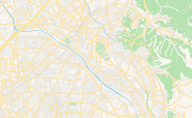Printable street map of Kanazawa, Japan