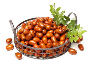 jujube or chinese date on white background
