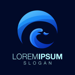 goose round gradient color logo design