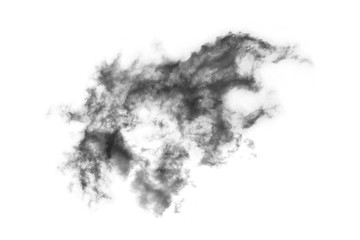 Textured Smoke,Abstract black,isolated on white background