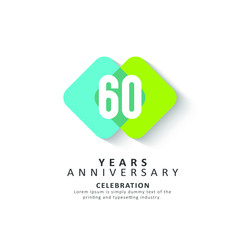 60 Year Anniversary Vector Template Design Illustration