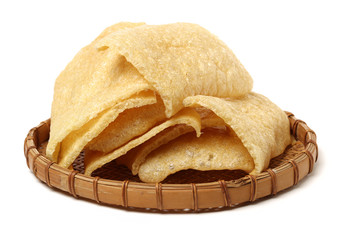 Crispy Pork Skin on white background
