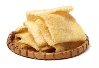 Crispy Pork Skin on white background