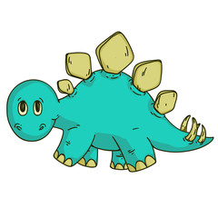 Cool dinosaur, dino. Cartoon mascot for children, kids clothing. Fashionable illustration for t-shirt designs