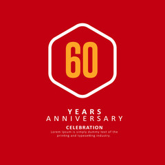 60 Year Anniversary Vector Template Design Illustration