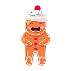 gingerbread man with hat in white background