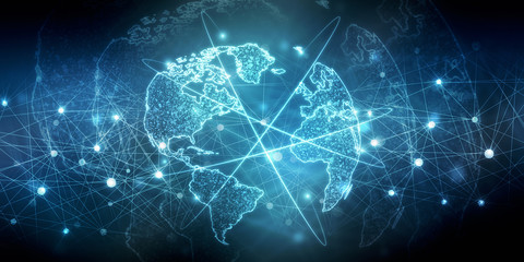 2d illustration world map abstract background