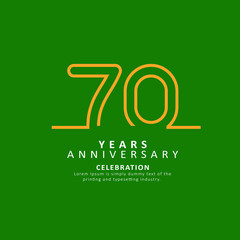 70 Year Anniversary Vector Template Design Illustration