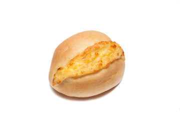 One cheese buns on a white background