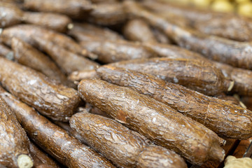 Yucca root for sale at the supermarket