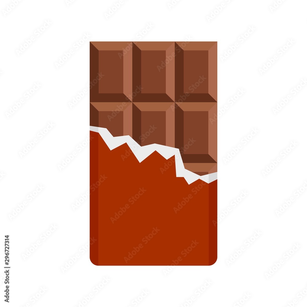 Poster chocolate bar icon. flat illustration of chocolate bar vector icon for web design