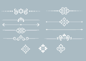 Vintage set. Floral elements for design monograms, invitations, frames, menus and labels. Graphic design of the website, cafes, boutiques, hotels, wedding invitations.