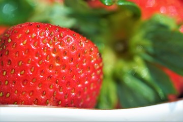 macro view on fresh strawberries