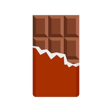 Chocolate bar icon. Flat illustration of chocolate bar vector icon for web design