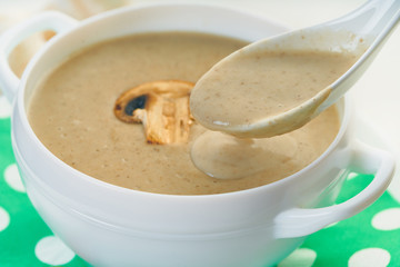 mushroom cream soup close-up