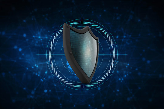 3d illustration Security concept - shield 