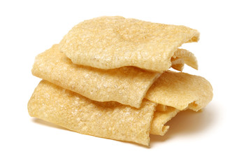 Crispy Pork Skin on white background