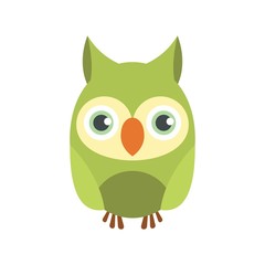Owl bird icon. Flat illustration of owl bird vector icon for web design