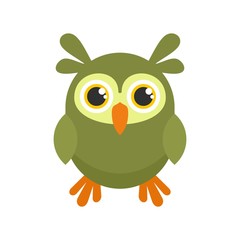 Wild owl icon. Flat illustration of wild owl vector icon for web design