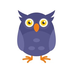 Funny face owl icon. Flat illustration of funny face owl vector icon for web design