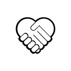 Fototapeta premium Hand shake heart icon