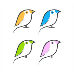 ilustration of beautifull bird logo set