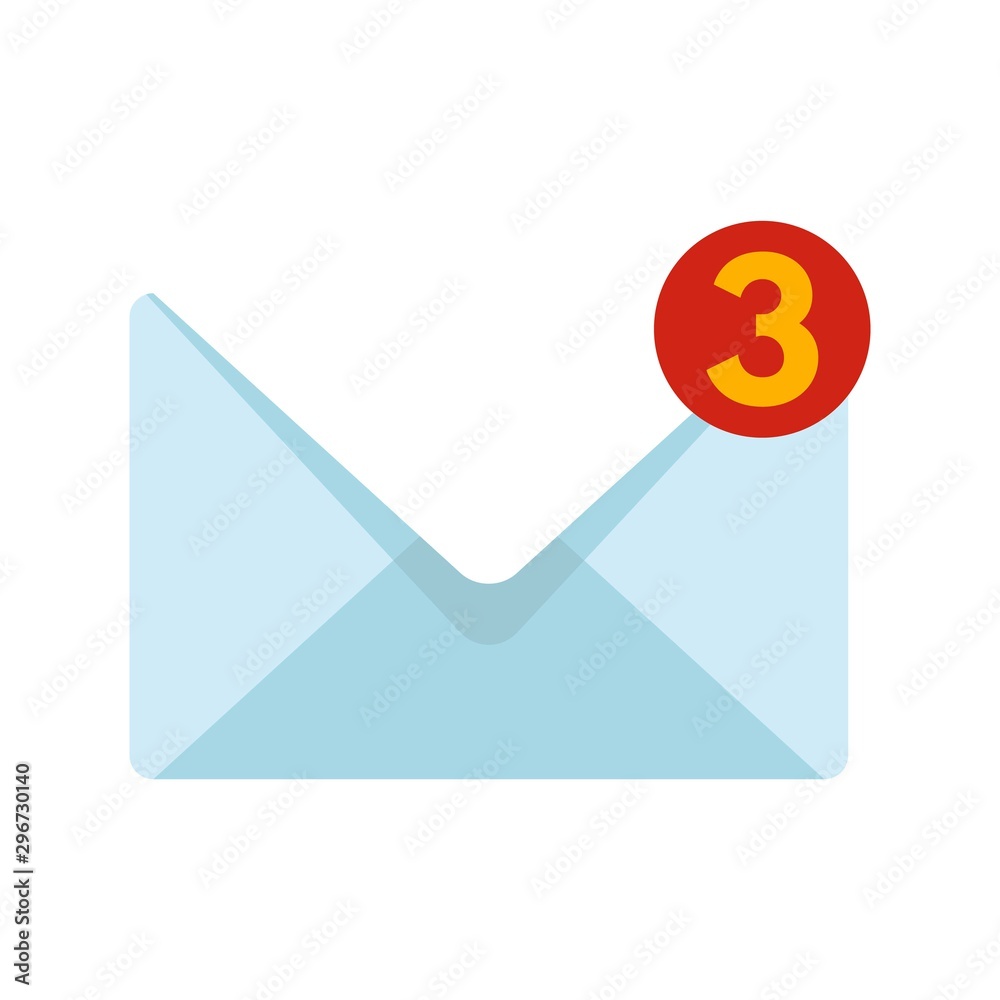 Poster new mail inbox icon. flat illustration of new mail inbox vector icon for web design
