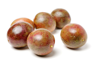 Passion fruit on white background