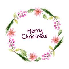 Colorful Watercolor Autumn Fall Christmas branches with leaves Hand drawn illustration Design for border invitations