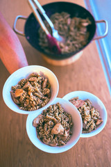 Pasta pan baked chicken parmesan