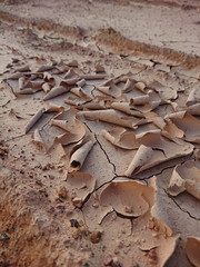 Red dry mud broken wallpaper 