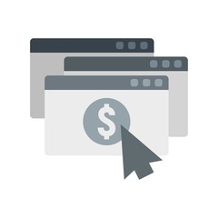 Web money page icon. Flat illustration of web money page vector icon for web design