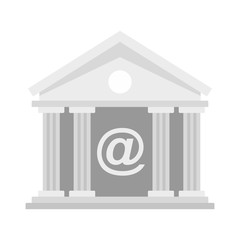 Bank building icon. Flat illustration of bank building vector icon for web design