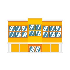 Shopping mall icon. Flat illustration of shopping mall vector icon for web design
